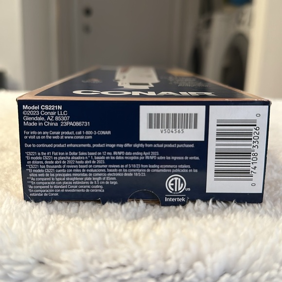 NWT CONAIR Double Ceramic 1" Flat Iron - Rose Gold w/White - Picture 4 of 8